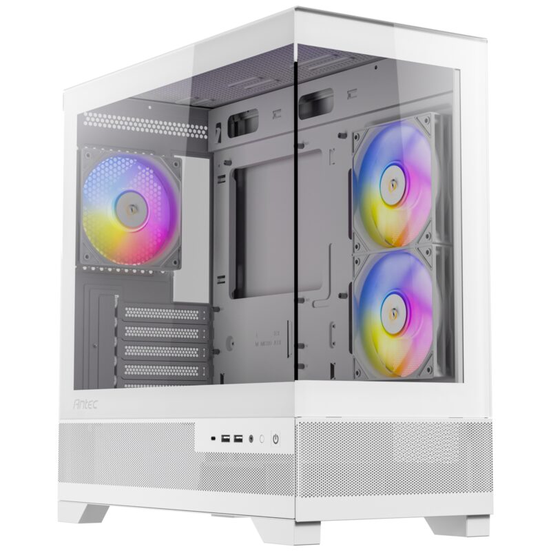 ANTEC CX500M Tempered Glass Side Pane Micro Tower  Case - White