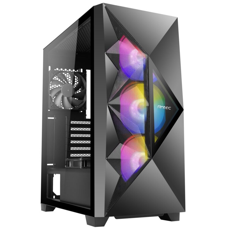 ANTEC DF800 Flux Mid Tower Case with Termperes Glass Side Panel & ARGB Fans - Black