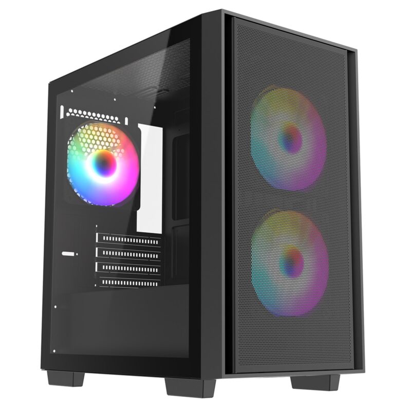 CRONUS Atlas Micro Tower Case with ARGB LED Fans - Black