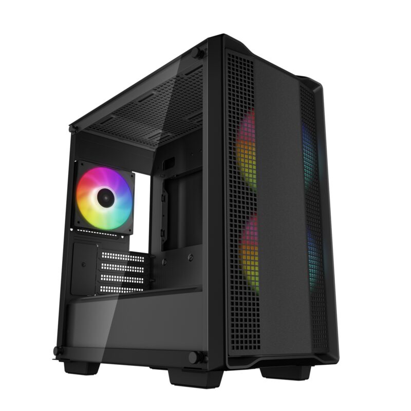 DeepCool CC360 Mini Tower Case with ARGB & Tempered Glass -  Black