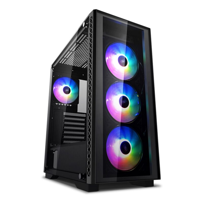 DeepCool MATREXX 50 ADD-RGB 4F Mid Tower Case with Tempered Glass & ARGB LED Fans - Black