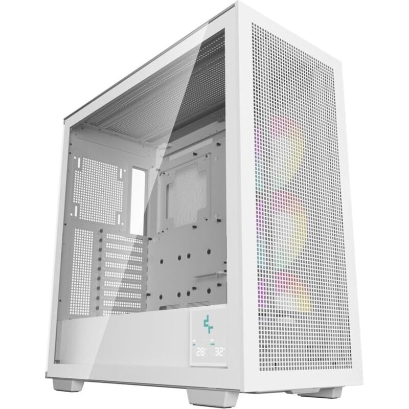 DeepCool Morpheus Full Tower Case wit Tempered Glass & ARGB Side Fans - White