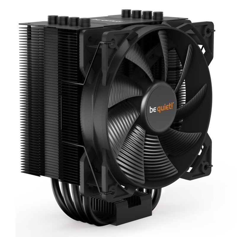 be quiet! Pure Rock 2 Black Fan CPU Cooler, Universal Socket, Pure Wings 2 120mm PWM Black Cooling Fan, 1500RPM, 4 Heat Pipes, 150W TDP, Asymmetrical Construction to Avoid Blocking Memory Slots, Intel LGA 1700 & AMD AM5 Compatible