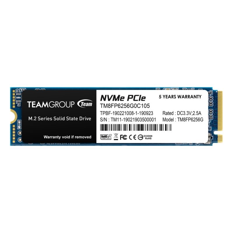 Team MP33 (TM8FP6256G0C101) 256GB M.2 NVMe SSD