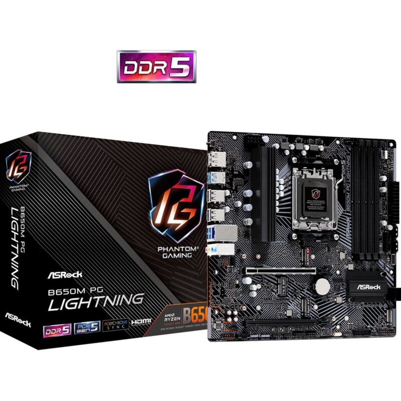 ASRock B650M PG Lightning AMD AM5 Socket Micro-ATX Motherboard