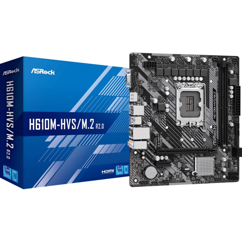 ASRock H610M-HVS/M.2 R2.0 Intel 1700 Socket Micro-ATX Motherboard