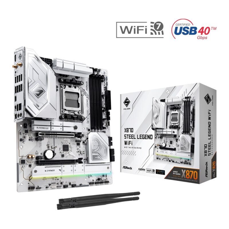 ASRock X870 STEEL LEGEND WIFI AMD AM5 Socket ATX Motherboard