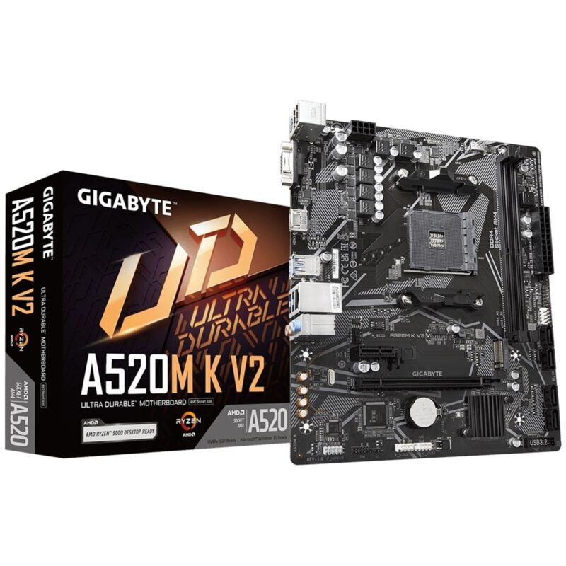 Gigabyte A520M K V2 Ultra Durable AMD AM4 Socket Micro-ATX Motherboard