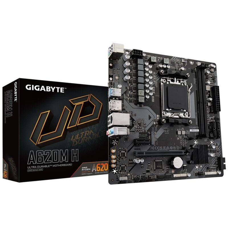 Gigabyte A620M H Ultra Durable AMD AM5 Socket Micro-ATX Motherboard