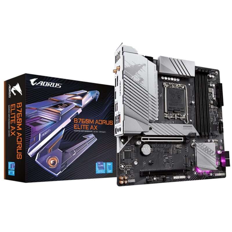 Gigabyte B760M AORUS ELITE AX Intel 1700 Socket Micro-ATX Motherboard