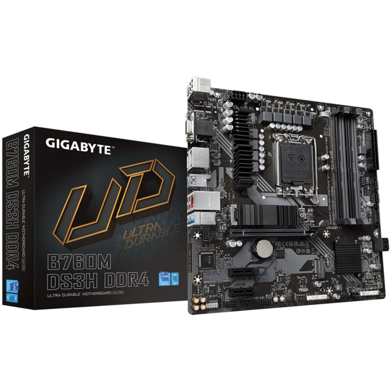 Gigabyte B760M DS3H DDR4 Ultra Durable Intel 1700 Socket Micro-ATX Motherboard