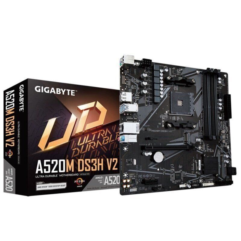 Gigabyte A520M DS3H V2 Ultra Durable AMD AM4 Socket Micro-ATX Motherboard