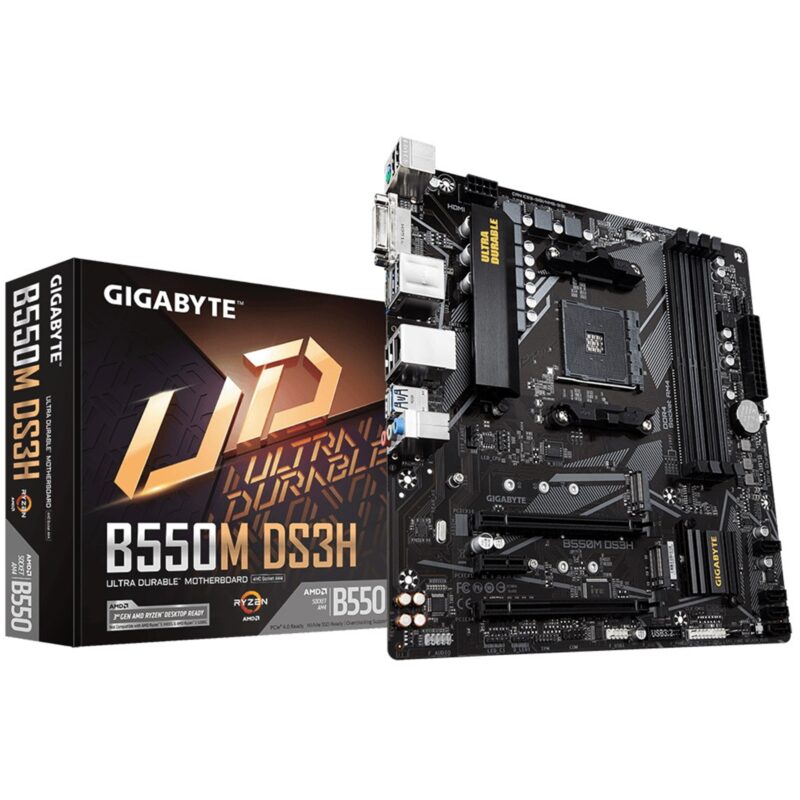 Gigabyte B550M DS3H Ultra Durable AMD AM4 Socket Micro-ATX Motherboard