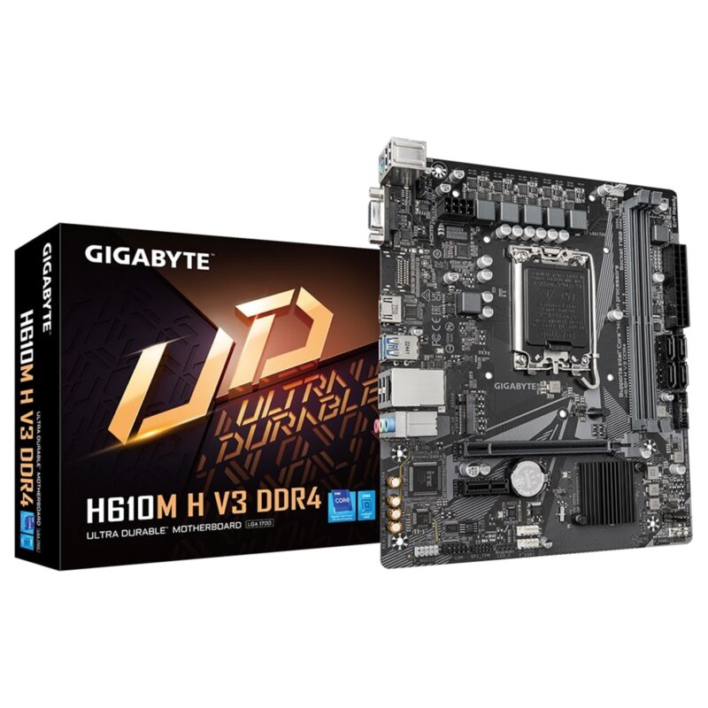 Gigabyte H610M H V3 DDR4 Ultra Durable Intel 1700 Socket Micro-ATX Motherboard