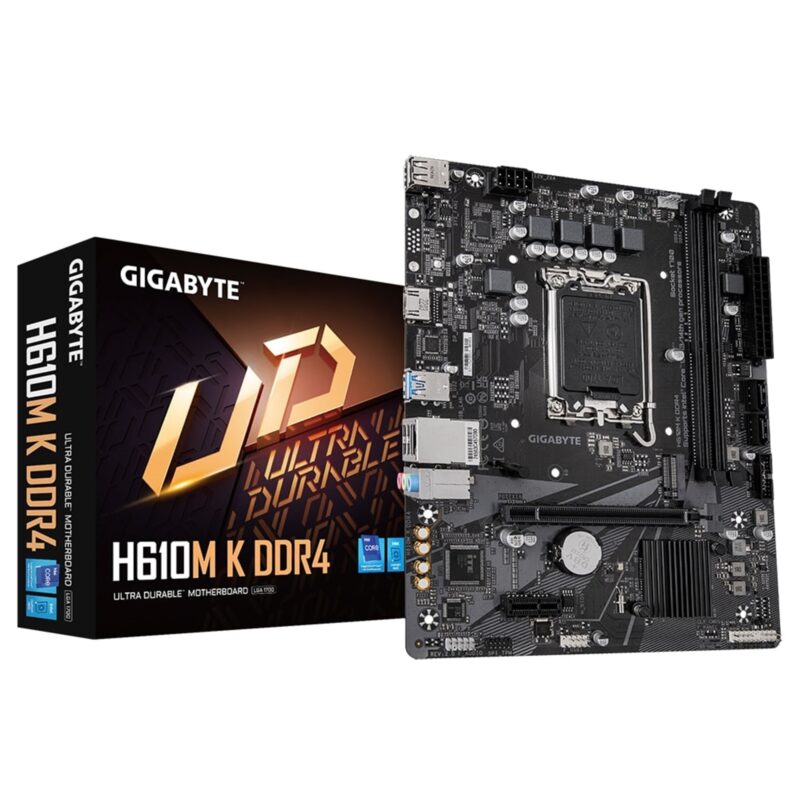 Gigabyte H610M K DDR4 Ultra Durable Intel 1700 Socket Micro-ATX Motherboard