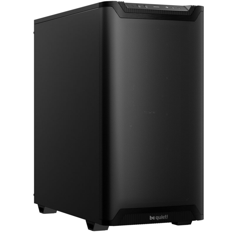 be quiet! Pure Base 501 Case, Airflow Black, Mid Tower, 2 x USB Type-A, 1 x USB Type-C, 2 x Pure Wings 2 140mm Black PWM Fans Included, Sleek front panel and airflow top cover for a unified, classic design.