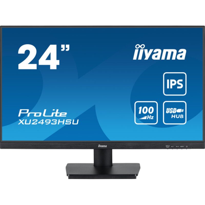 iiyama ProLite XU2493HSU-B6 - LED monitor - 24 (23.8 viewable) - 1920 x 1080 Full HD (1080p) @ 100 Hz - IPS - 250 cd/m - 1000:1 - 1 ms - HDMI DisplayPort - speakers - matte black