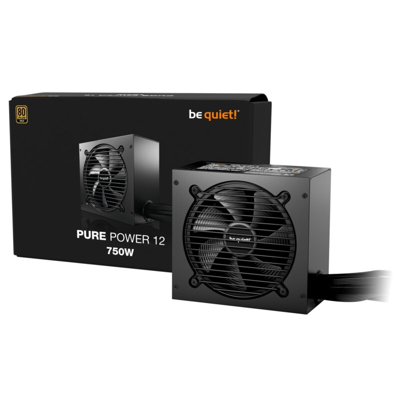 be quiet! 750W PURE POWER 12, 80 PLUS Gold, ATX 3.1 compliant and PCIe 5.1 compatible,10-year manufacturer's warranty