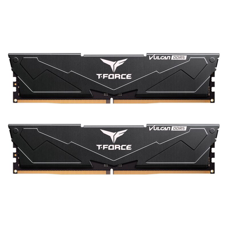 Team T-Force Vulcan FLBD516G5600HC40BDC01 System Memory, 16GB (2 x 8GB) DDR5, 6000MHz, CL38, Black