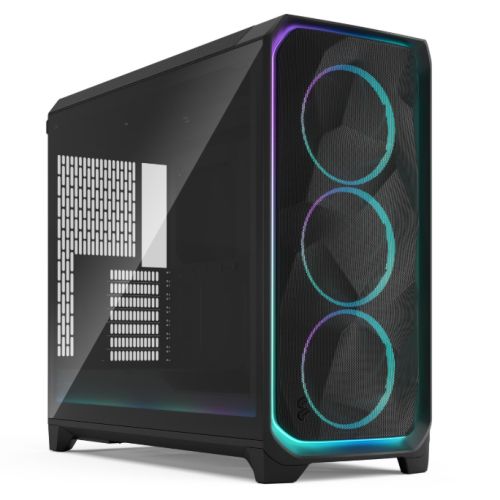 Fractal Design Meshify 3 XL Ambience Pro RGB (Black TG Light) w/ Light Tint Window, E-ATX, Mesh Front, 3x RGB Fans, Adjust Pro Hub, USB-C 20Gbps
