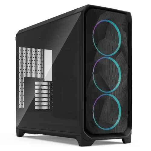 Fractal Design Meshify 3 XL (Black RGB TG Light) w/ Light Tint Window, E-ATX, Mesh Front, 3x RGB Fans, USB-C 20Gbps