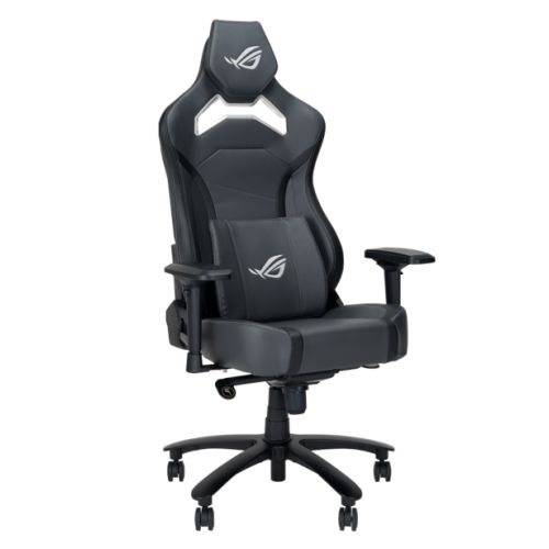 Asus ROG Chariot X Core (Wide) Gaming Chair, Racing-Car Style, Premium PU Leather, Memory-Foam Lumbar, 4D Armrests, 155Â° Recline,  Tilt & Class 4 Gas Lift, Grey